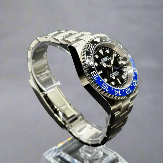 Seiko Mod GMTEIKO Batman GMT Aut | Cristal de safir | Bezel ceramic | NH34