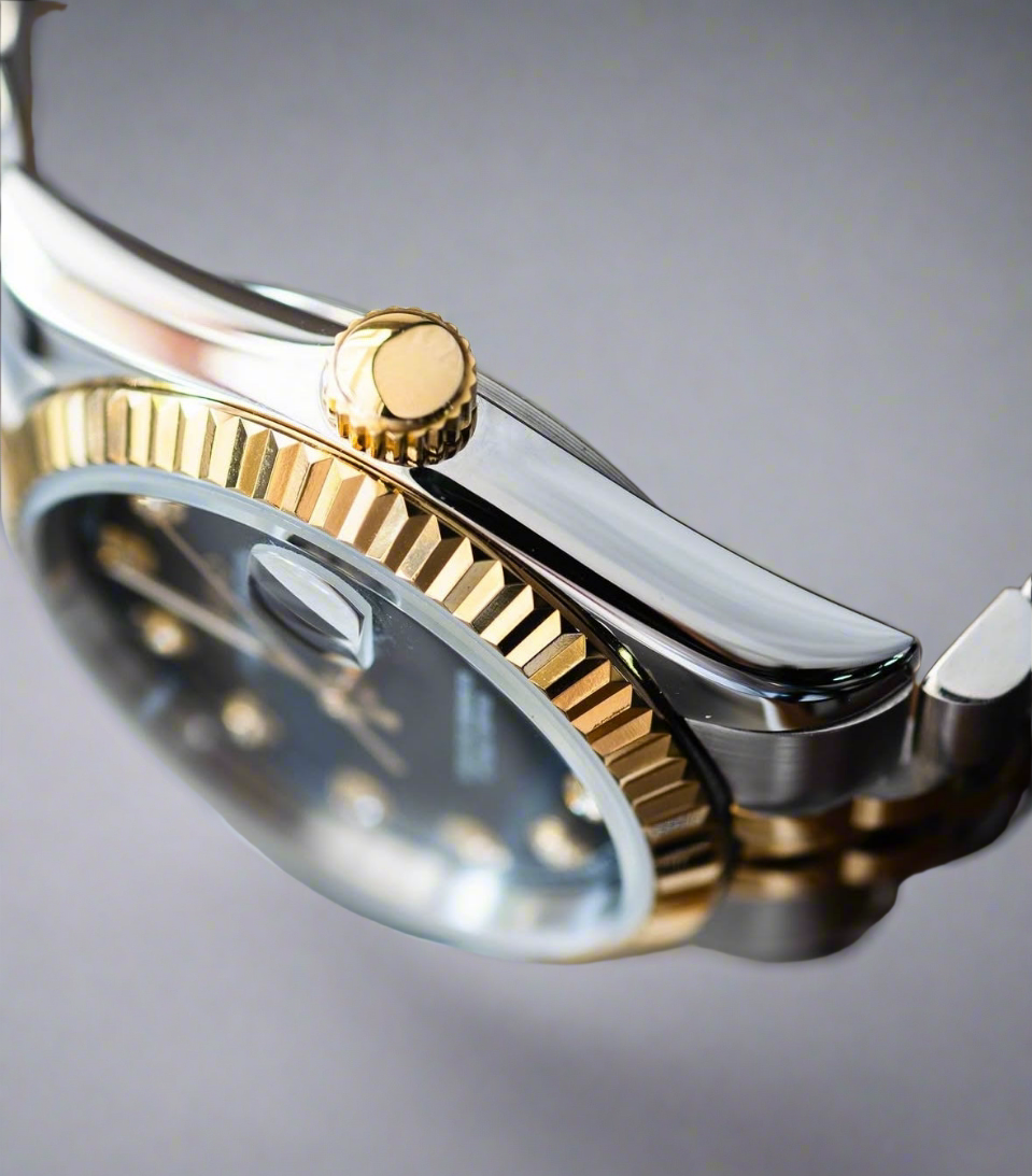 Seiko Mod Seikojust Cadran Negru Automat | Safir | Jubilee în Două Tonuri | NH35