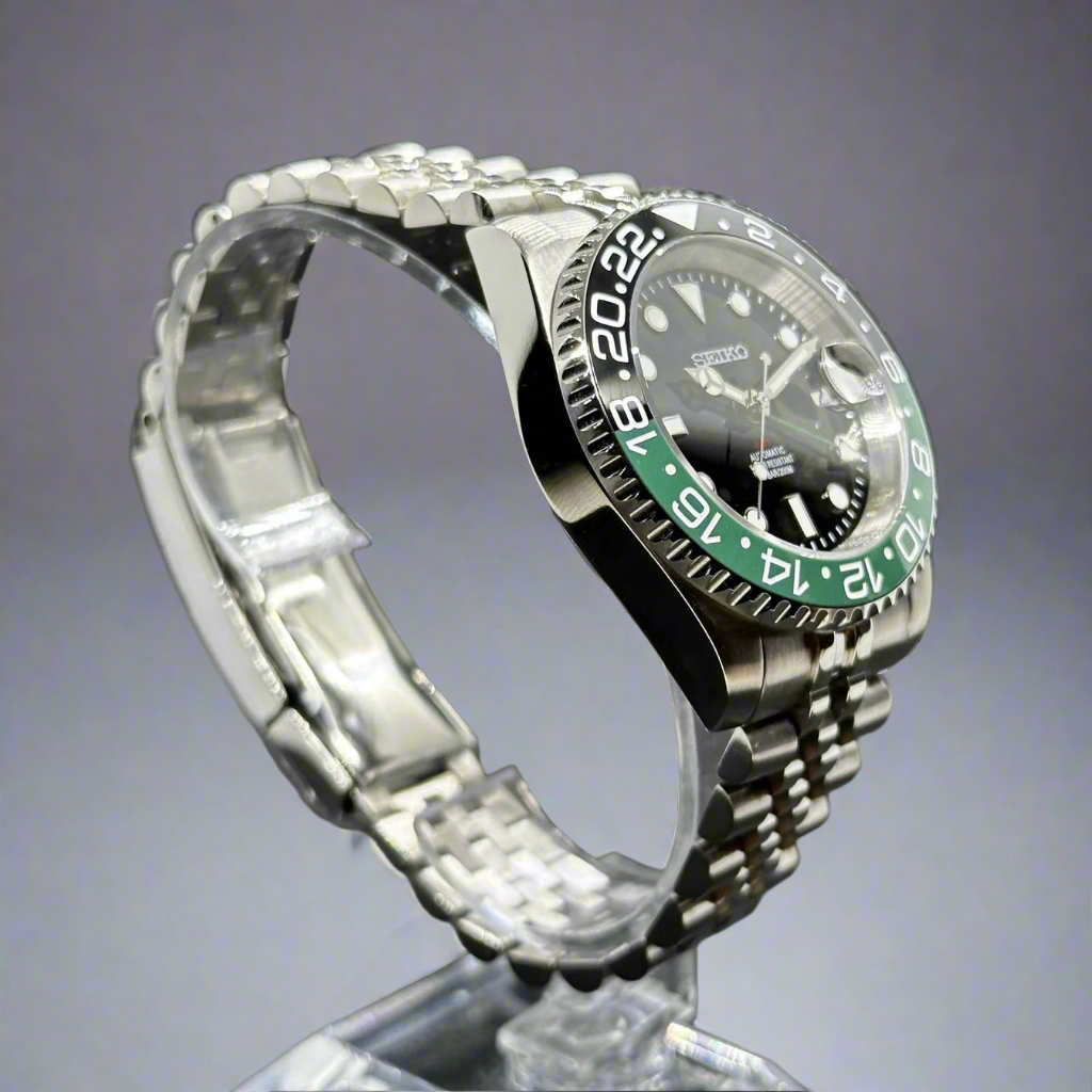Seiko Mod GMTEIKO Sprite – Bezel GMT negru și verde | NH34 Automat