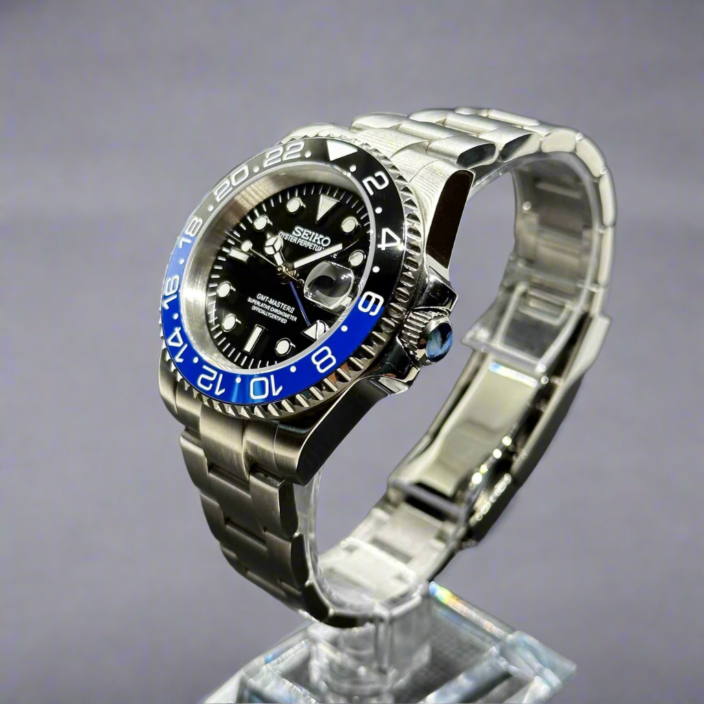 Seiko Mod GMTEIKO Batman GMT Aut | Cristal de safir | Bezel ceramic | NH34